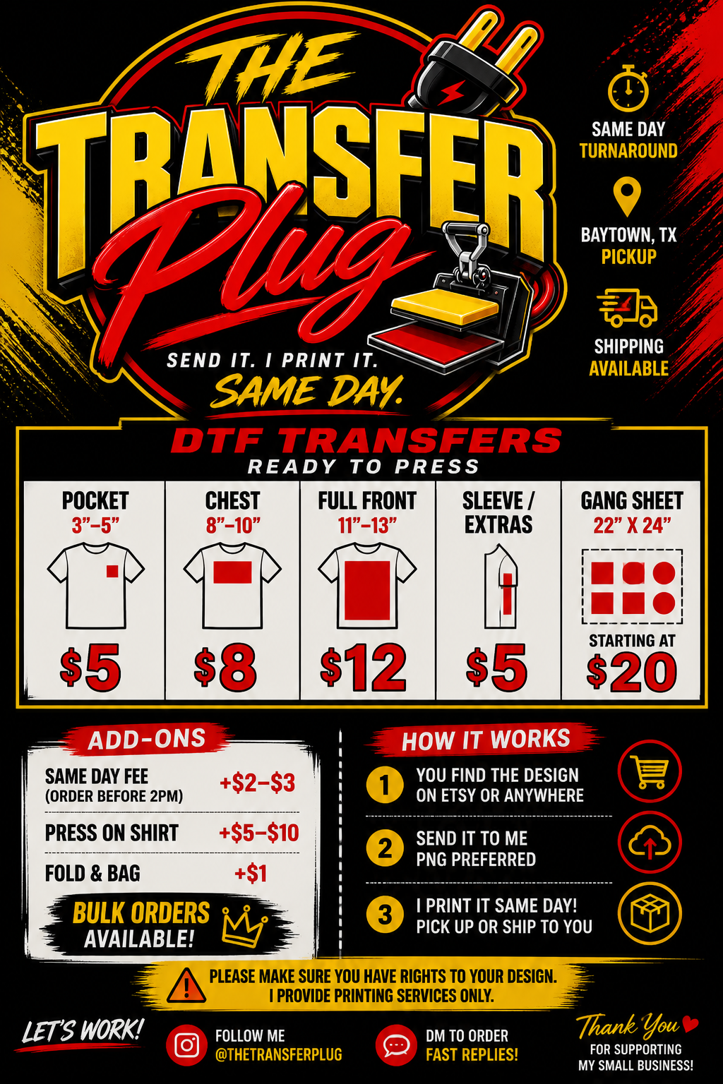 Custom DTF Transfer (Upload Your Design)